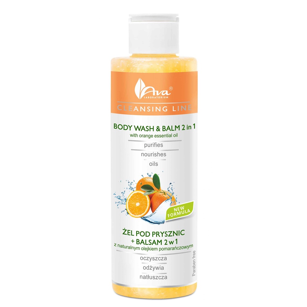 61031871725367114 Cleansing Line żel pod prysznic + balsam 2w1 z naturalnym olejkiem pomarańczowym 200ml - obrazek 1