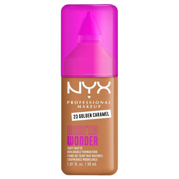 61083991767368705 Make'Em Wonder podkład do twarzy z długotrwałym kryciem 23 Golden Caramel 30ml - obrazek 1