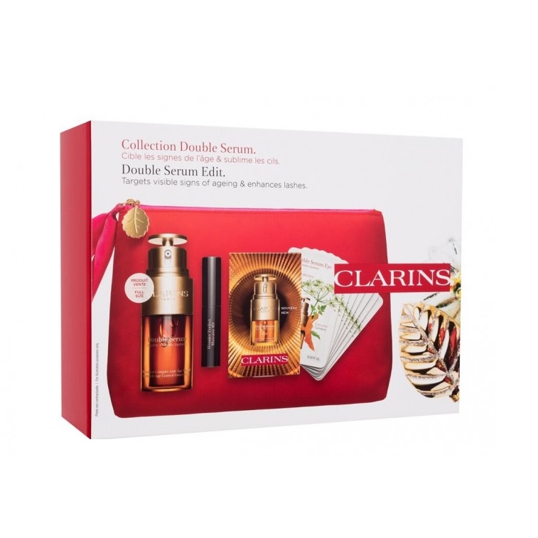 61390341674637469 Double Serum Edit zestaw Double Serum serum do twarzy 30 ml + Wonder Perfect Mascara 4D tusz do rzęs 3ml + Double Serum Eye 7 Days serum pod oczy 7x0.9ml + kosmetyczka - obrazek 1
