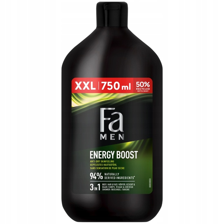 61409931739883807 Men Sport Energy Boost żel pod prysznic z formułą 3w1 o zapachu guarany i żeń-szenia 750ml - obrazek 1