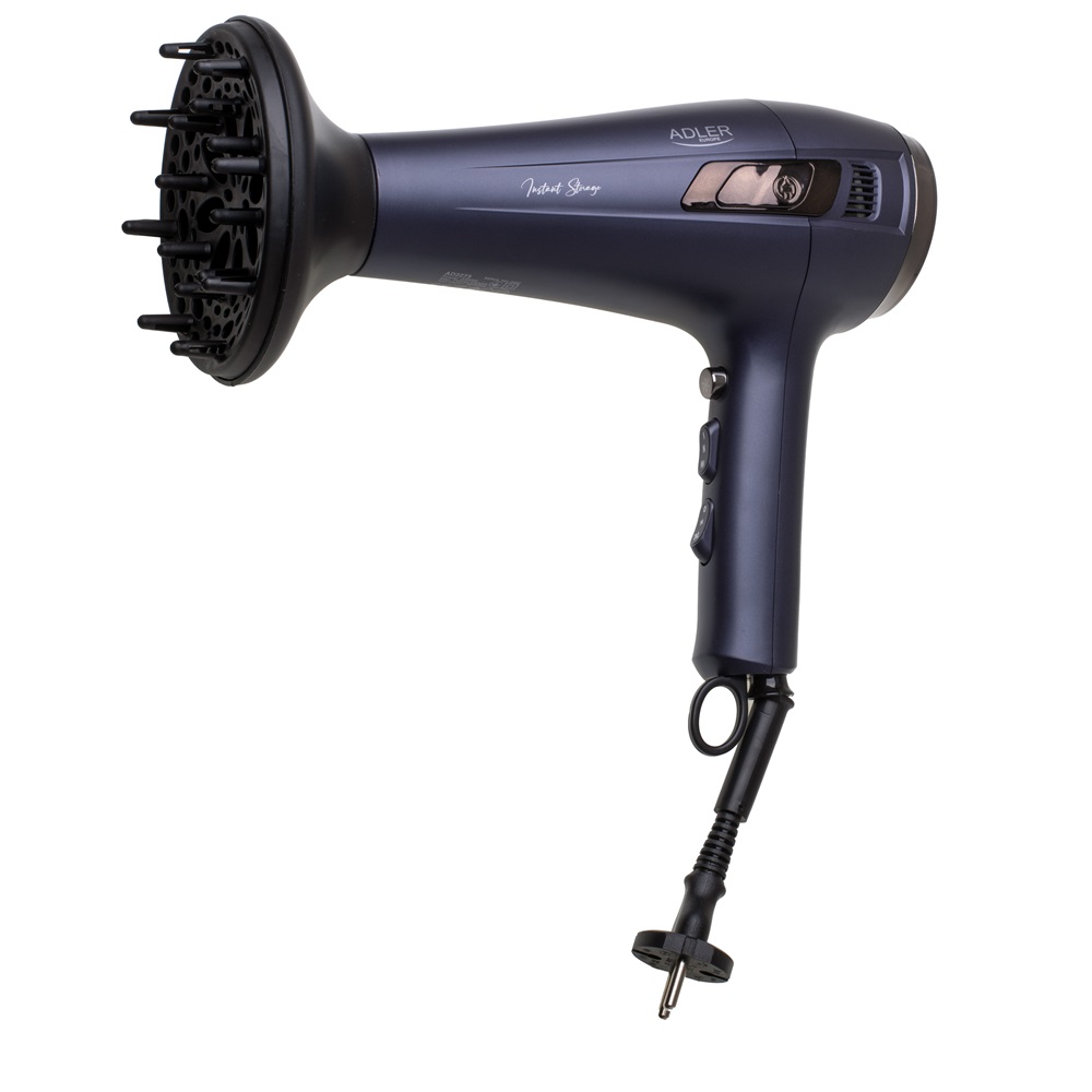 61493781744180727 Suszarka do włosów ze zwijanym przewodem + dyfuzor 2400W AD 2273 Fioletowa - obrazek 1