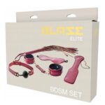 Blaze Elite BDSM Set zestaw pejcz + packa + kajdanki + opaska na oczy + obroża Red