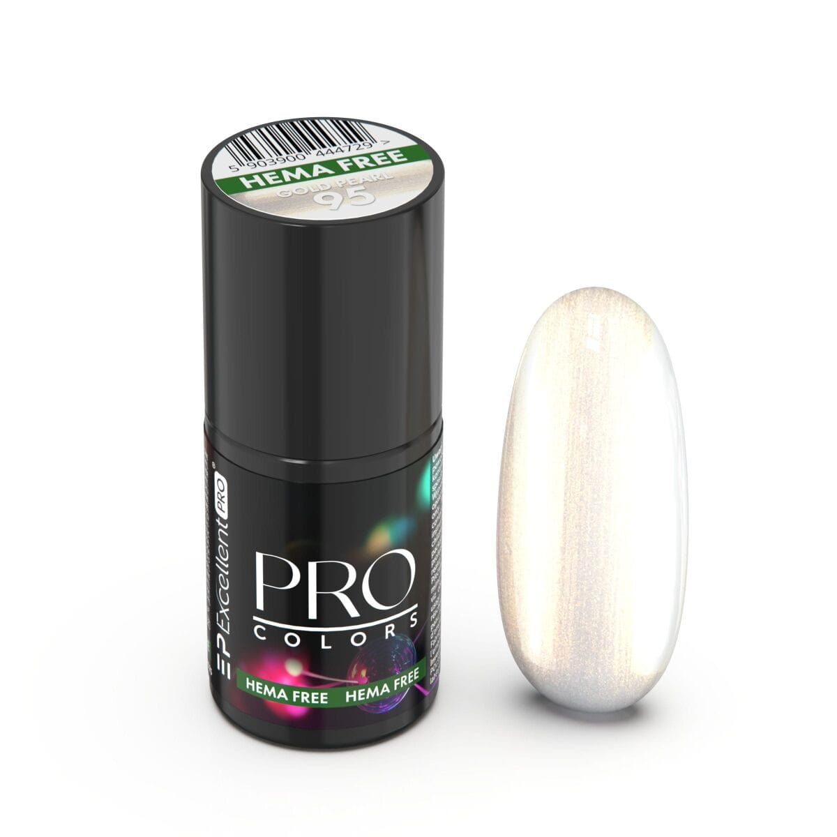 61570791762642843 Pro Colors Hema Free lakier hybrydowy 95 Gold Pearl 7g - obrazek 1