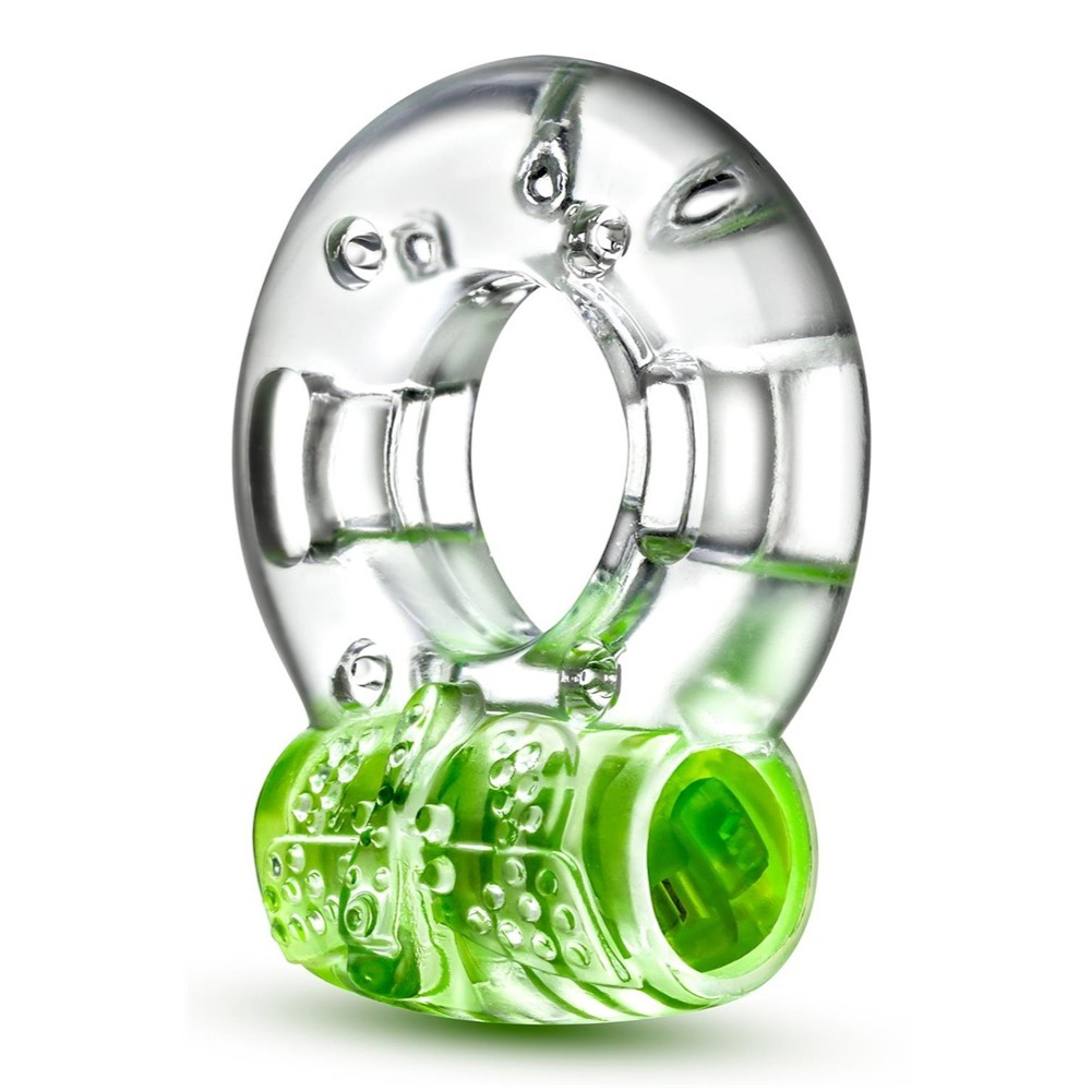 61674691762163609 Play With Me Arouser Vibrating C-Ring wibrująca opaska na penisa Green - obrazek 1