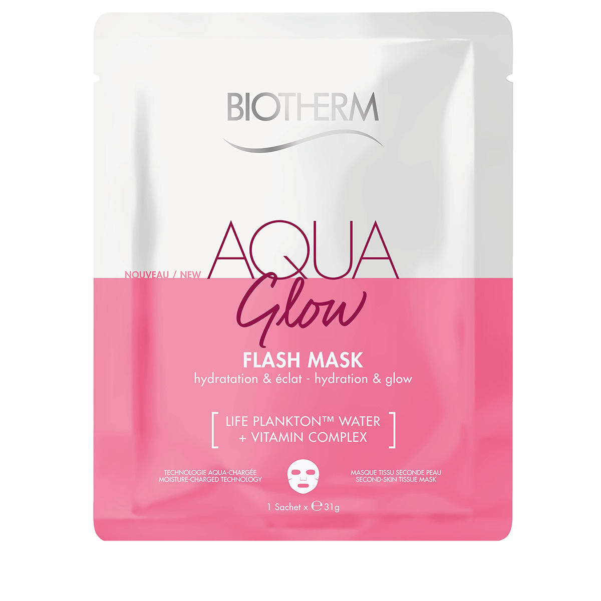 6168101648447871 Aqua Glow Flash Mask nawilżająca maseczka w płachcie do twarzy 31g - obrazek 1
