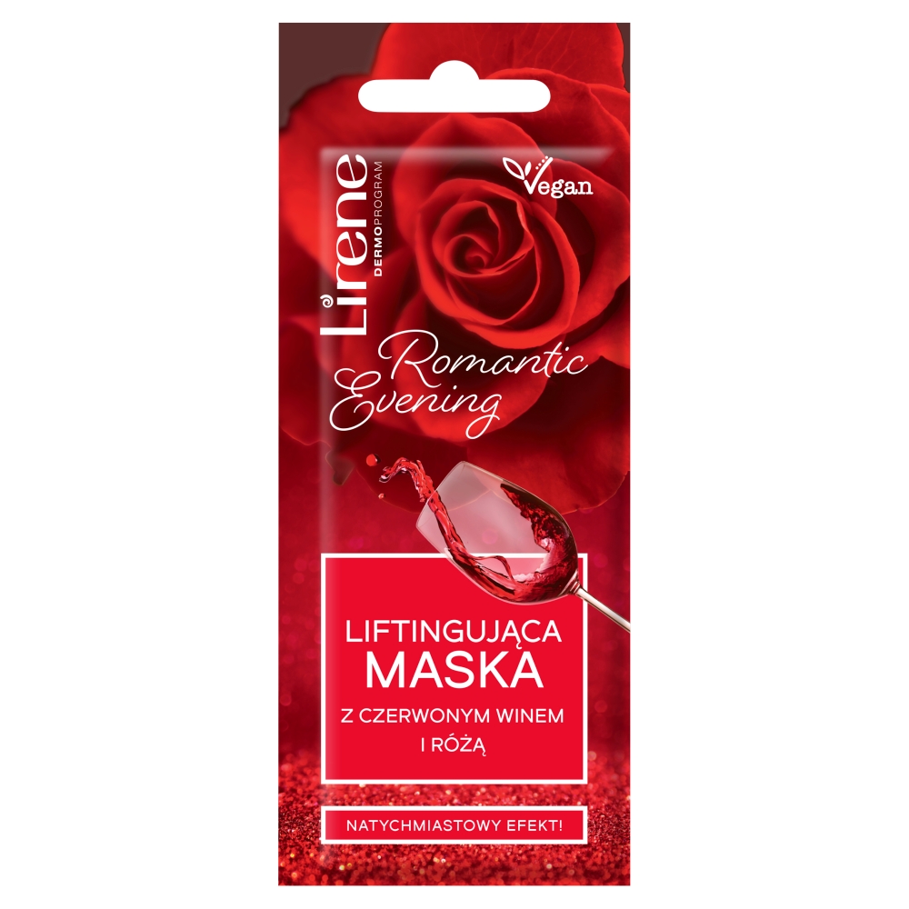 61829511628849946 Romantic Evening liftingująca maska z czerwonym winem i różą 7ml - obrazek 1