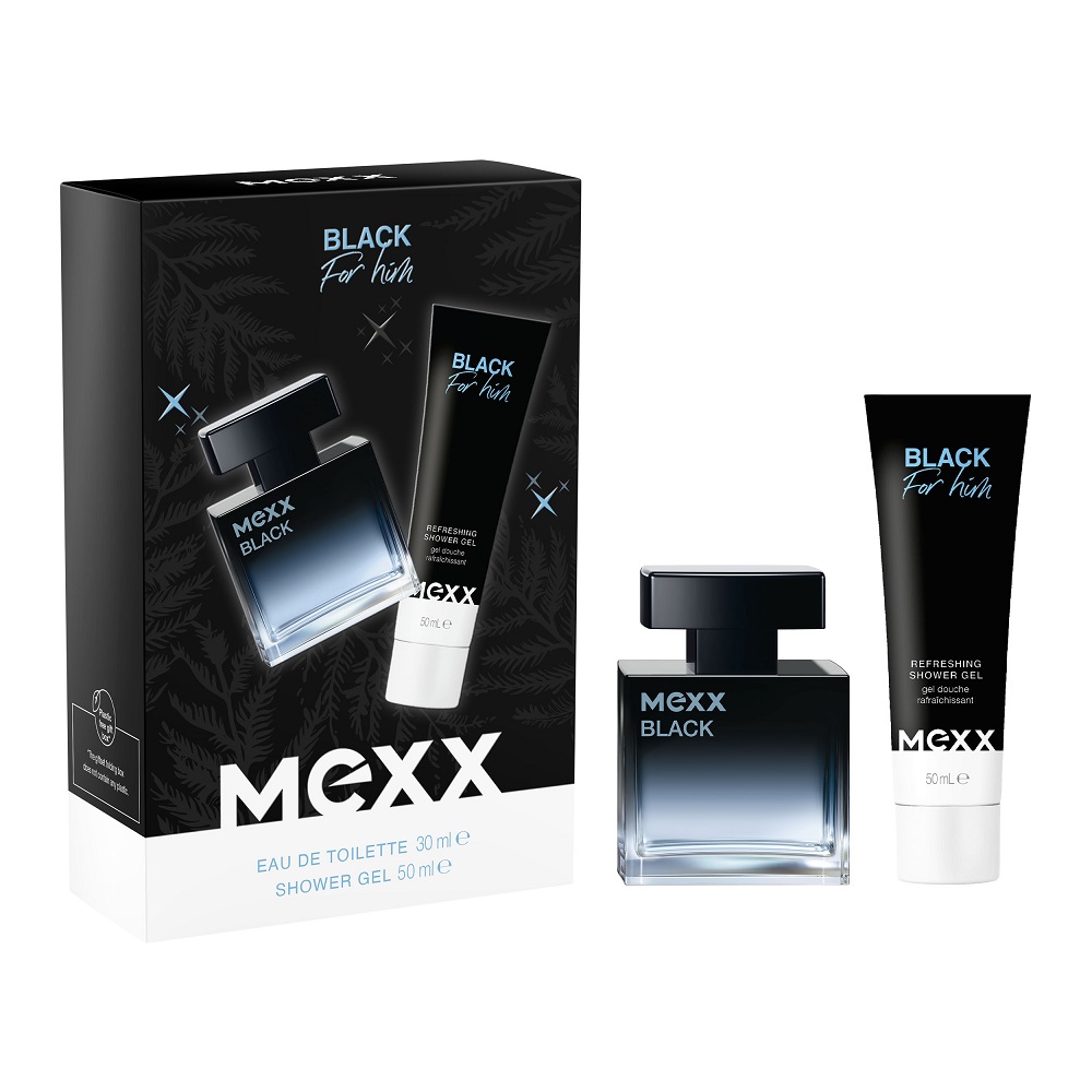 61954311750831932 Black For Him zestaw woda toaletowa spray 30ml + żel pod prysznic 50ml - obrazek 1