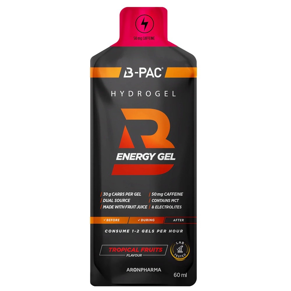 61963561762514942 B-PAC Energy Gel + Caffeine żel energetyczny z kofeiną Tropical Fruits 60ml - obrazek 1