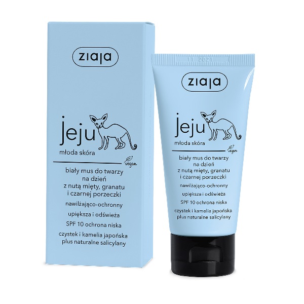 62035491649243198 Jeju biały mus do twarzy na dzień SPF10 z nutą mięty granatu i czarnej porzeczki 50ml - obrazek 1