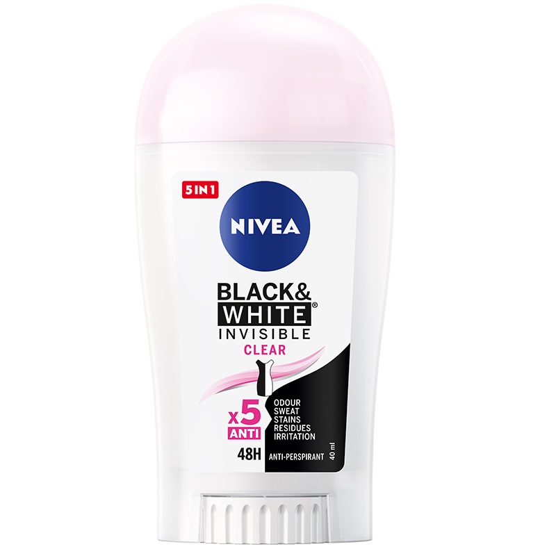 62220371607584750 Black&White Invisible Clear antyperspirant w sztyfcie 40ml - obrazek 1