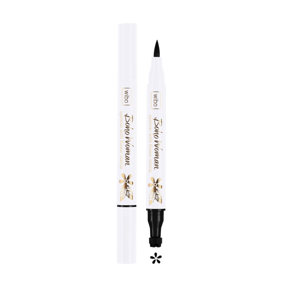 62342691685098139 Boho Woman Eyeliner with Stamp czarny eyeliner ze stampem Kwiatek 1.2g - obrazek 1