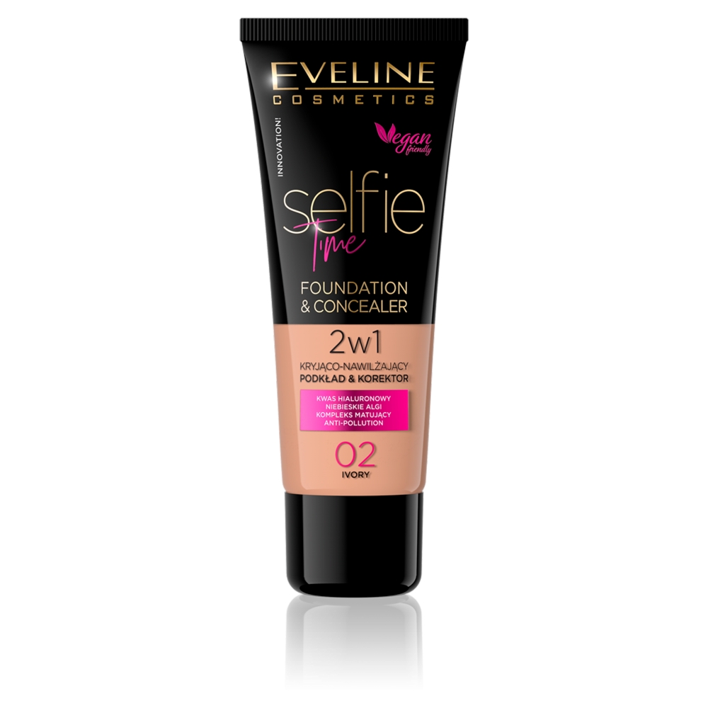 62576091647432936 Selfie Time Foundation & Concealer kryjąco-nawilżający pokład i korektor 02 Ivory 30ml - obrazek 1