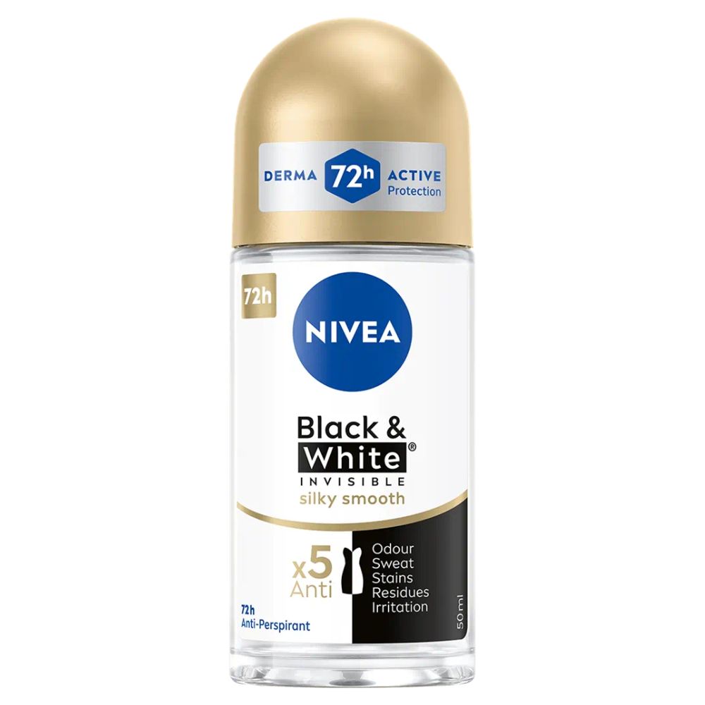 627671753972537 Black&White Invisible Silky Smooth antyperspirant w kulce 50ml - obrazek 1