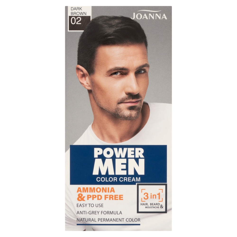 62880161706793132 Power Men Color Cream farba odsiwiająca 02 Dark Brown - obrazek 1