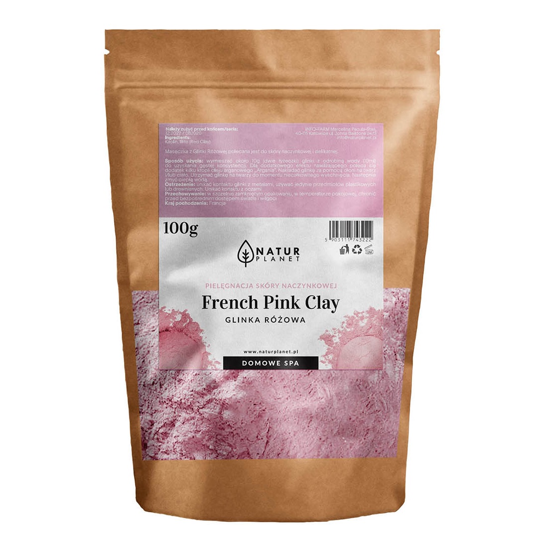 62922391743394012 Glinka różowa 100g - obrazek 1