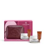 Attivi Puri zestaw balsam do twarzy z kolagenem i malachitem 50ml + żel do skóry wokół oczu z kwasem hialuronowym i peptydami 5ml + próbka kropli samoopalających + kosmetyczka