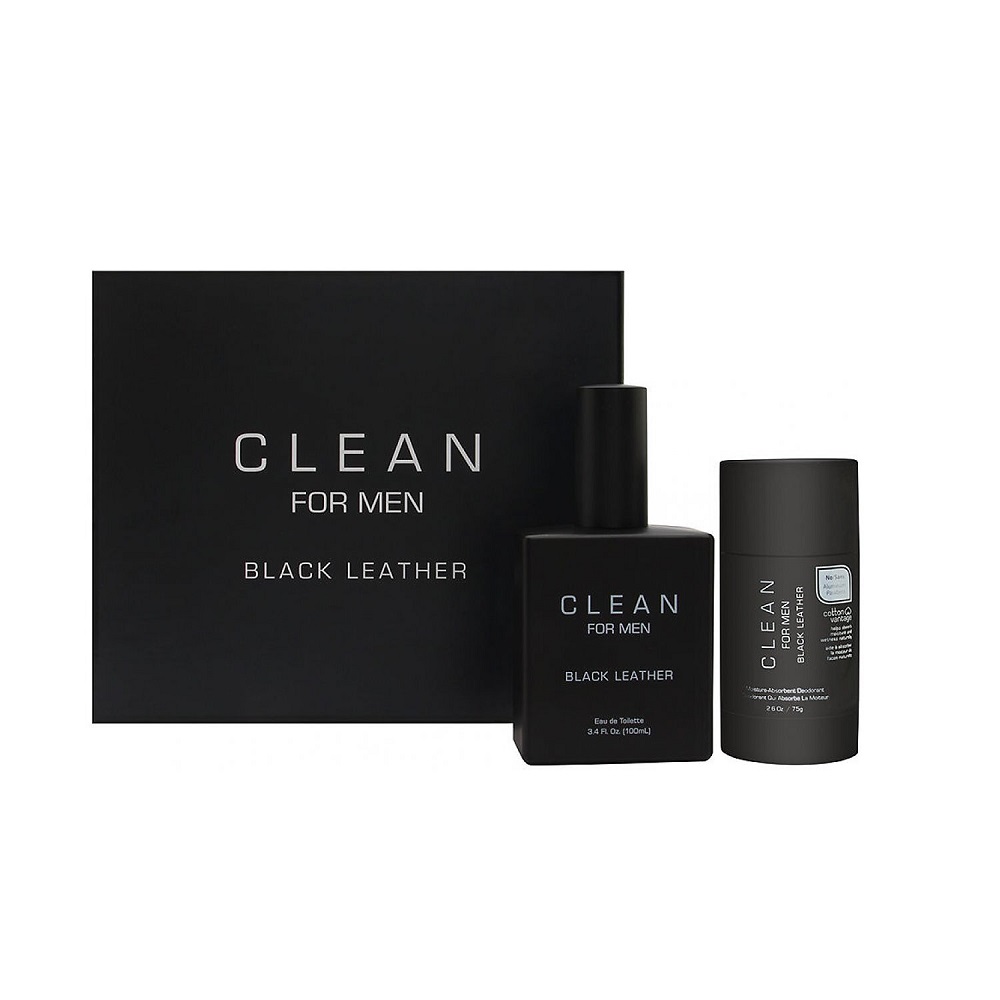 63118361638971923 For Men Black Leather zestaw woda toaletowa spray 100ml + dezodorant sztyft 75g - obrazek 1
