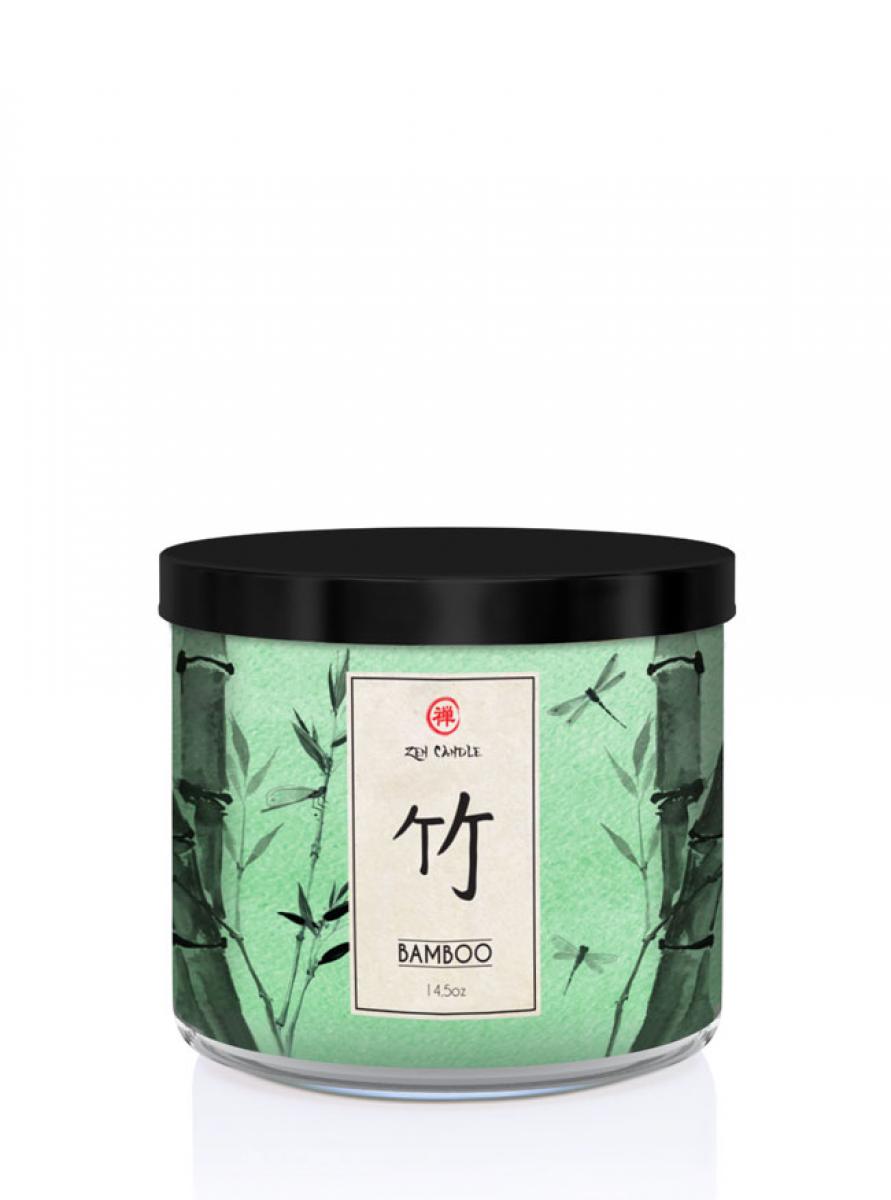 63132861600103437 Zen świeca zapachowa z trzema knotami Bamboo 411g - obrazek 1