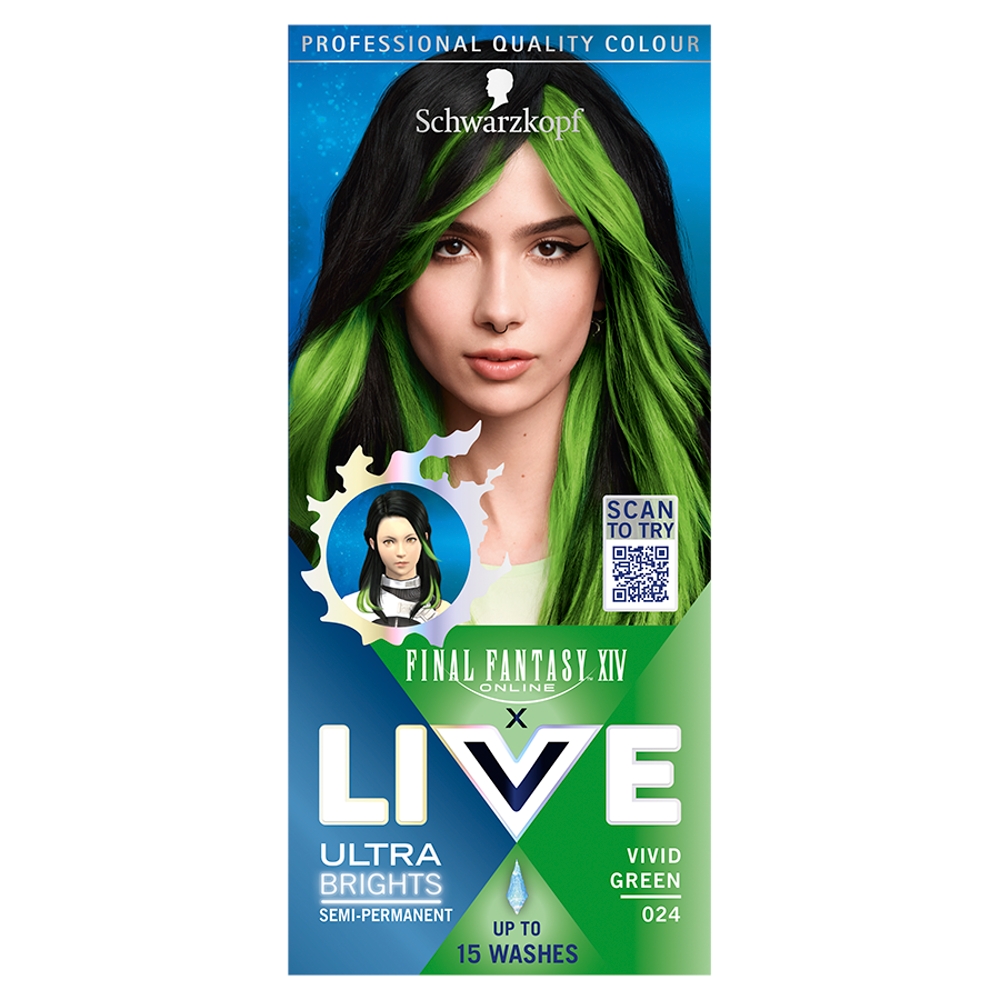 63147551743787304 Live Ultra Brights X Final Fantasy XIV Online farba do włosów 024 Vivid Green - obrazek 1