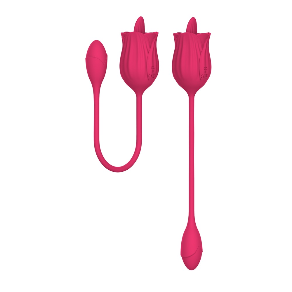 63297951753362691 Licking Massager With Vibrating Egg stymulator z języczkiem i wibrującym jajkiem Pink - obrazek 1