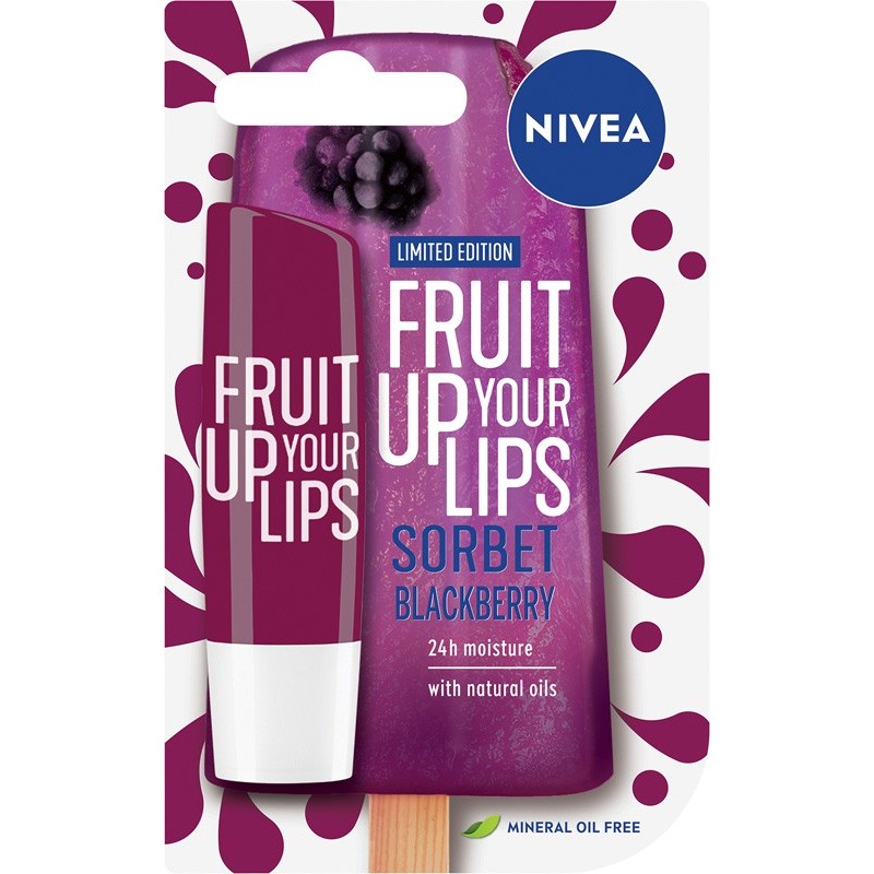 63449881650342538 Fruit Up Your Lips pielęgnująca pomadka do ust Sorbet Blackberry 4.8g - obrazek 1