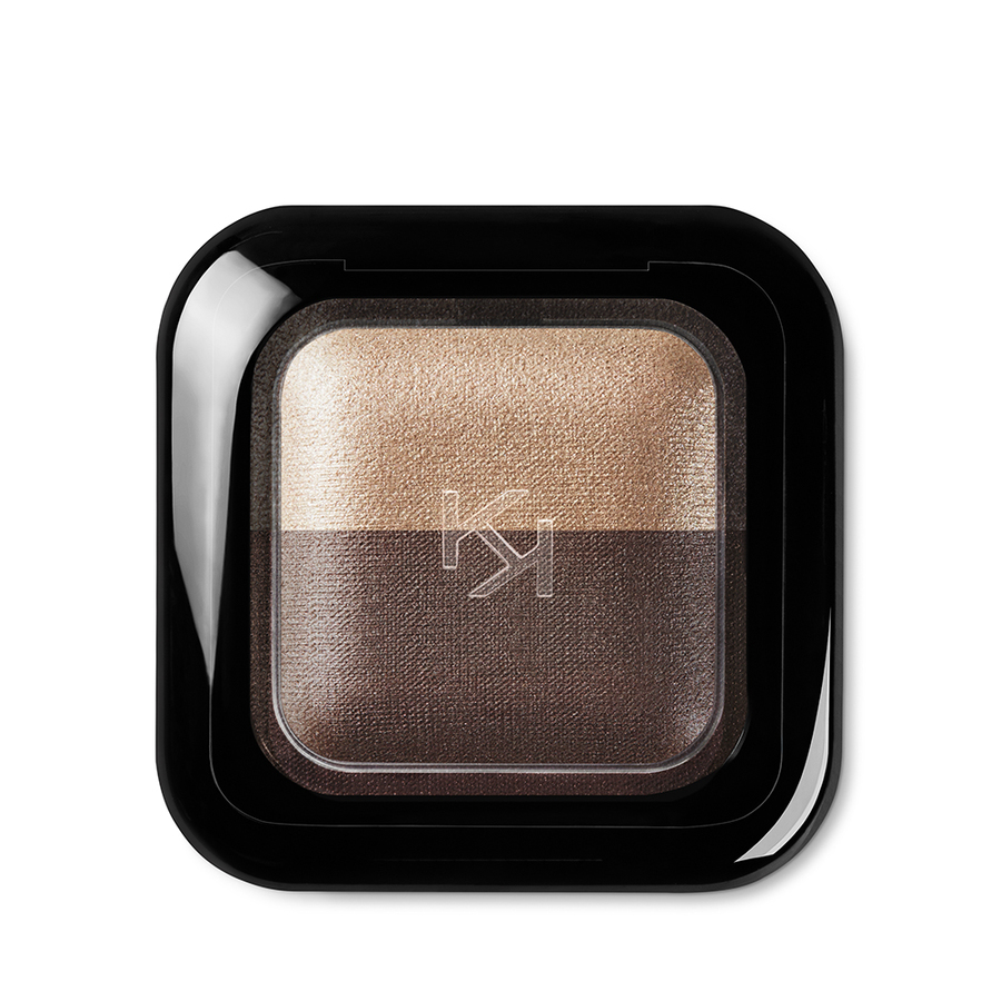 BRIGHT DUO BAKED EYESHADOW 05 Bright Duo Baked Eyeshadow wypiekany cień do powiek 05 Deep Gold - Satin Chocolate 2.5g - obrazek 1