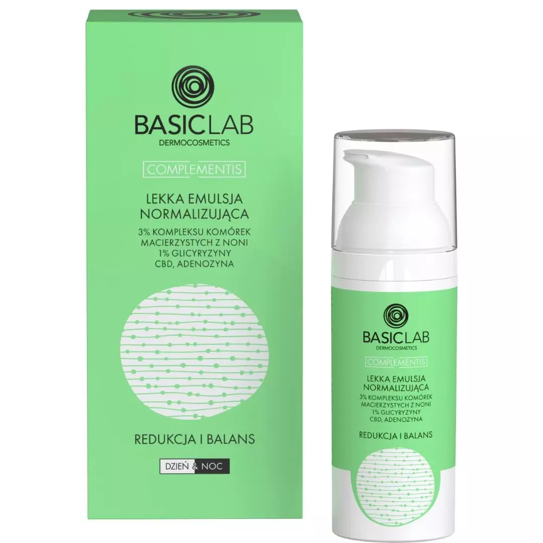 63611281709920695 Complementis lekka emulsja normalizująca z 3% kompleksu komórek macierzystych z noni i 1% glicyryzyny Redukcja i Balans 50ml - obrazek 1
