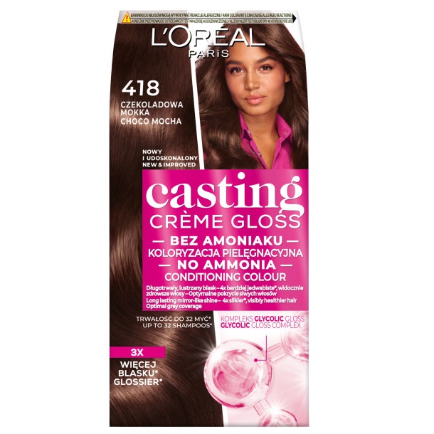 63624631745326845 Casting Creme Gloss farba do włosów 418 Czekoladowa Mokka - obrazek 1