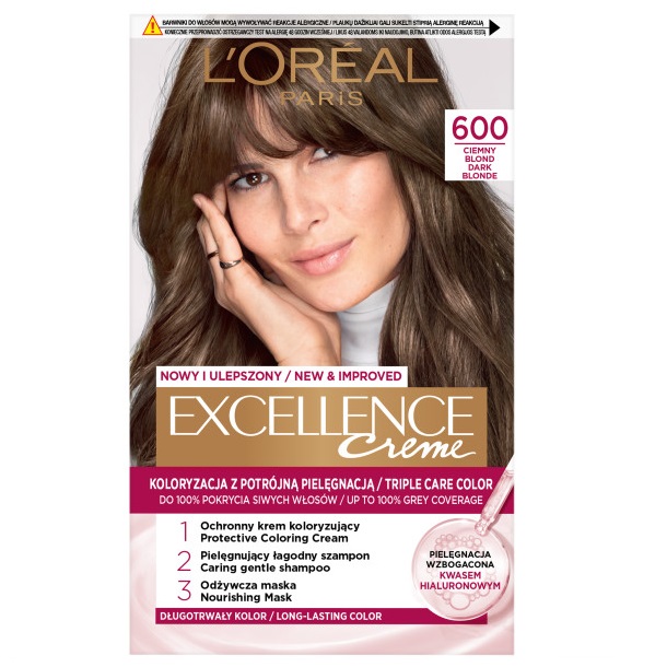 63907261745478360 Excellence Creme farba do włosów 600 Ciemny Blond - obrazek 1