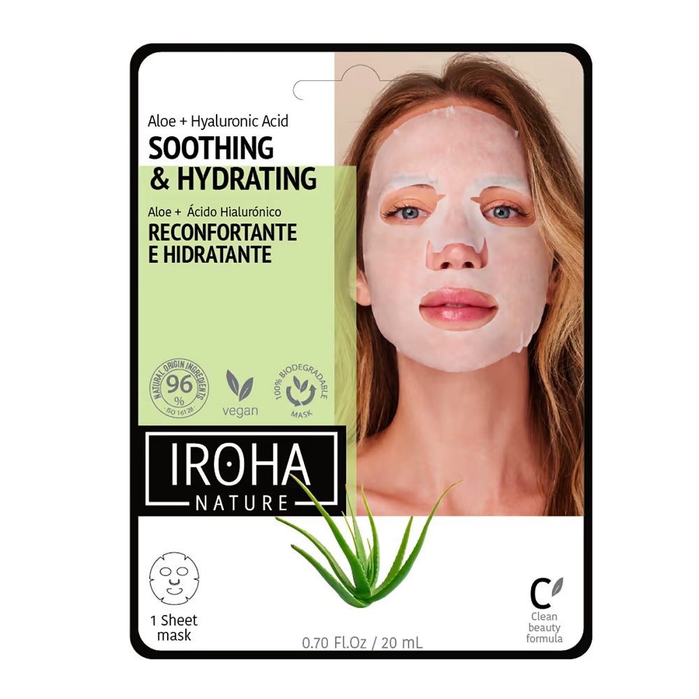 63987611667828009 Soothing & Hydrating Tissue Face Mask nawilżająca maska w płachcie z aloesem i kwasem hialuronowym 20ml - obrazek 1