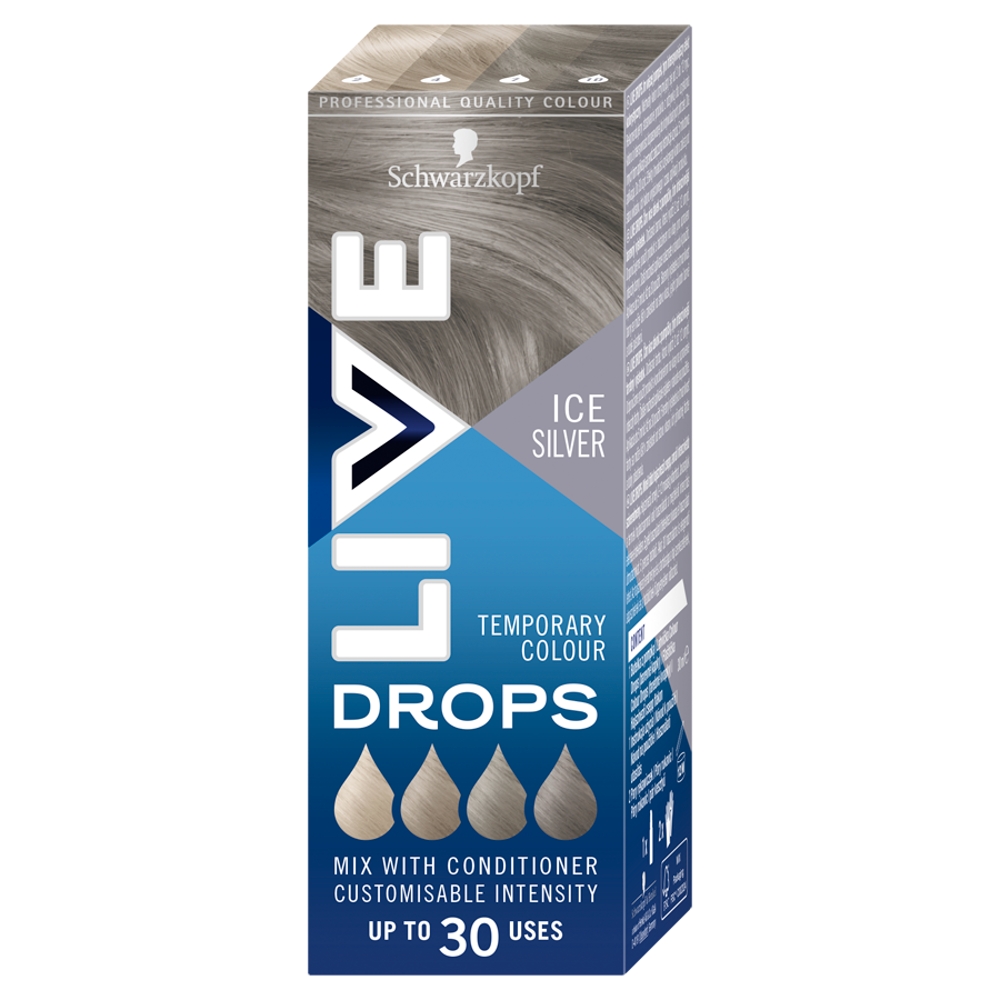 64135611748361029 Live Drops krople do nietrwałej koloryzacji włosów Ice Silver 30ml - obrazek 1