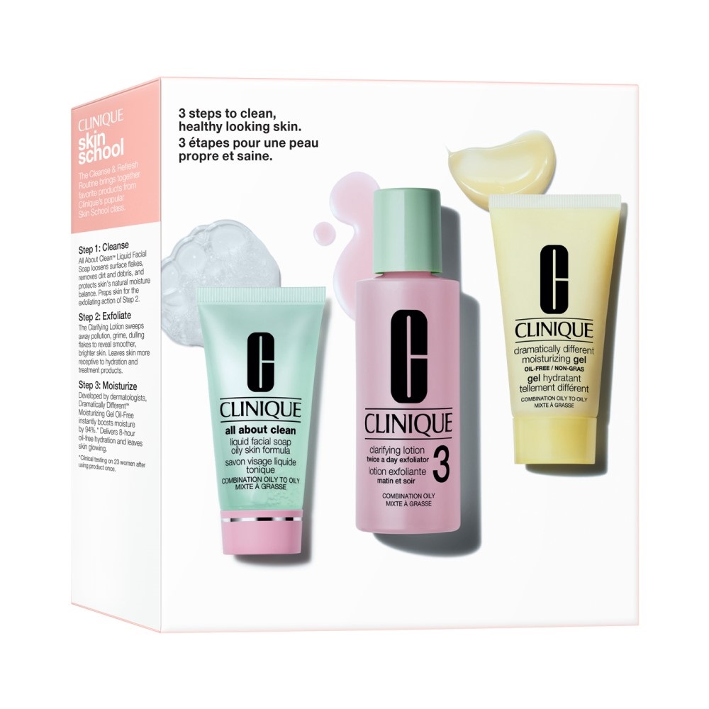 64167631742381576 3-Step Skin Care zestaw mydło do twarzy 30ml + płyn złuszczający do twarzy 60ml + żel do twarzy 30ml - obrazek 1