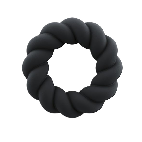 64341231711003759 Twist pierścień na penisa Black - obrazek 1