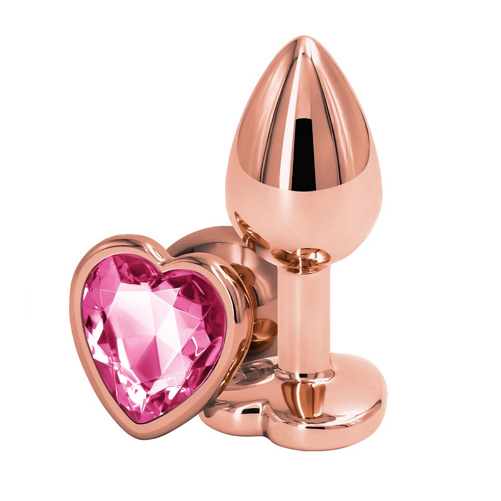 64543451741203504 Rear Assets korek analny z kryształkiem Small Rose Gold Pink - obrazek 1