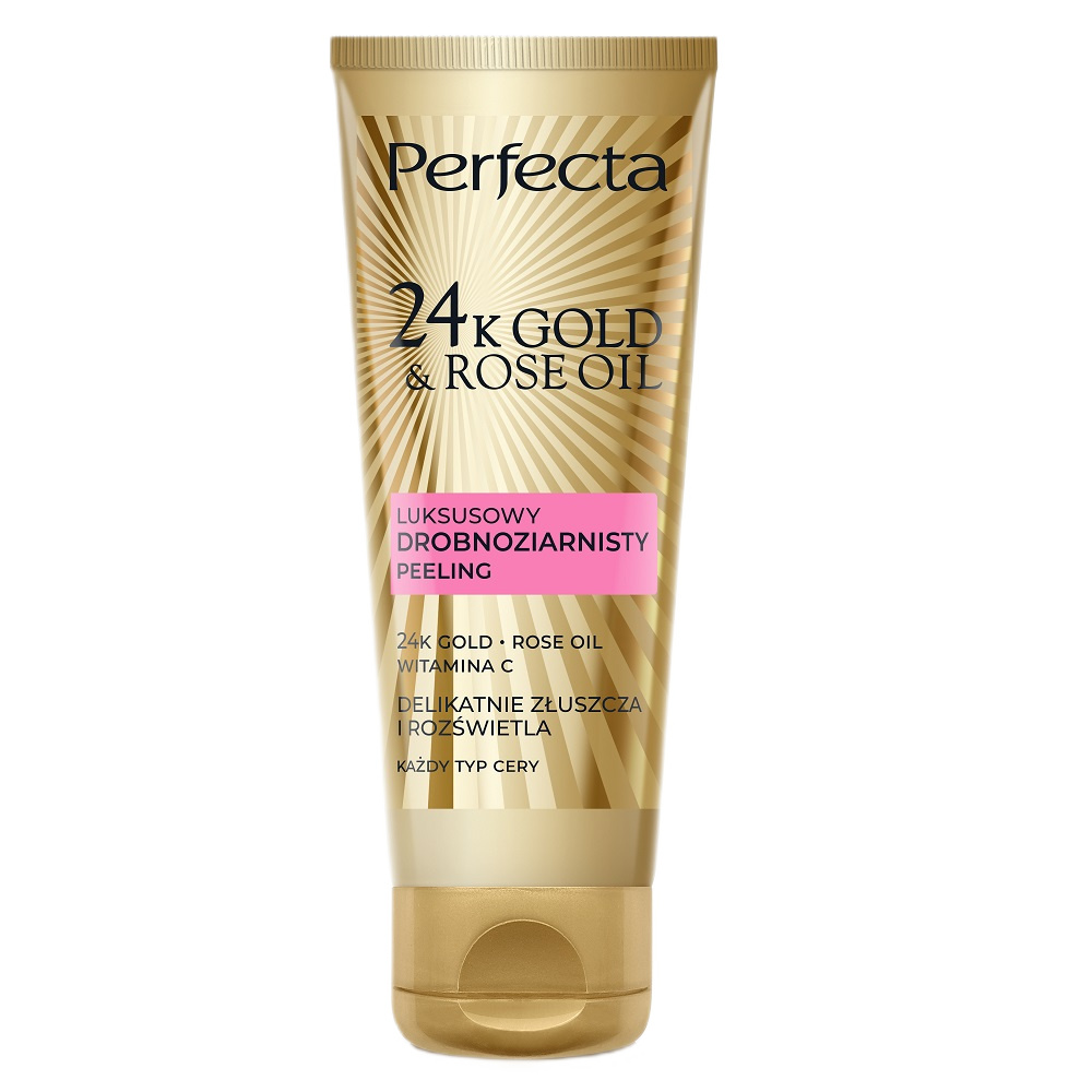 64858441718692416 24K Gold & Rose Oil luksusowy drobnoziarnisty peeling do twarzy 75g - obrazek 1
