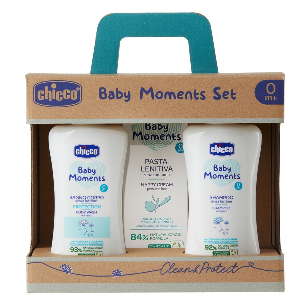 648791713762678 Baby Moments zestaw płyn do kąpieli 200ml + szampon 200ml + krem na odparzenia 100ml - obrazek 1