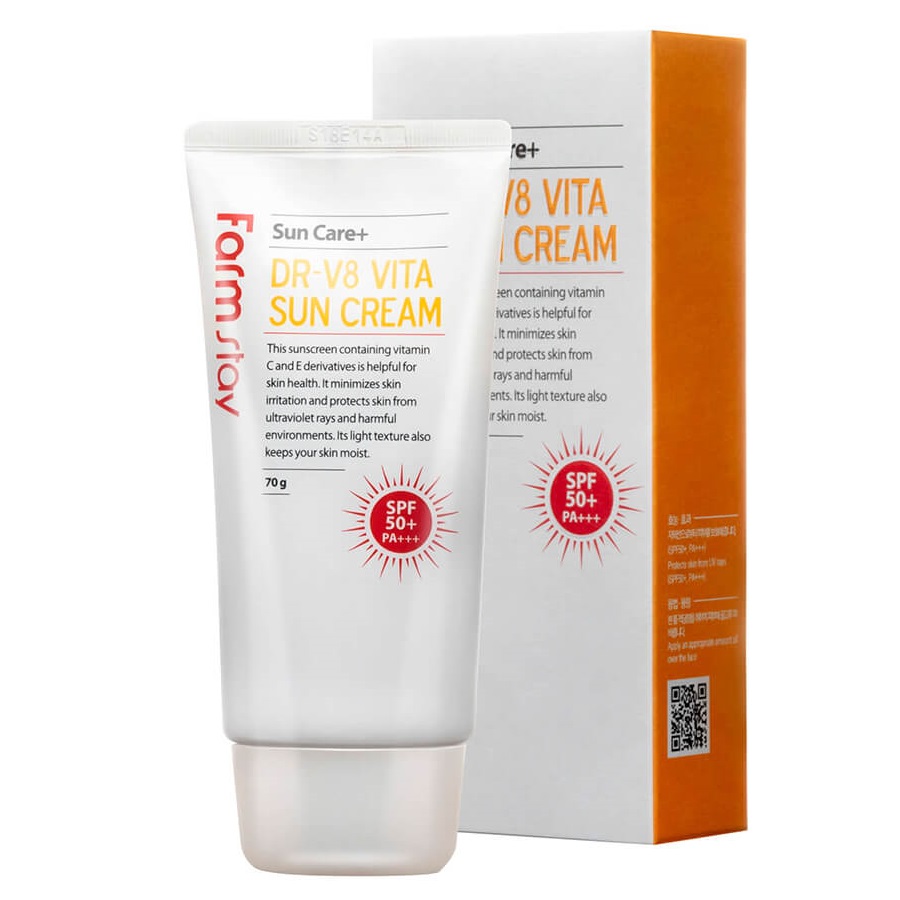 65069441681310326 Dr-V8 Vita Sun Cream krem przeciwsłoneczny z witaminami do twarzy i ciała SPF50+ 70g - obrazek 1