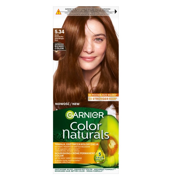 65172451737371088 Color Naturals odżywcza farba do włosów 5.34 Złocisty Kasztanowy Brąz - obrazek 1