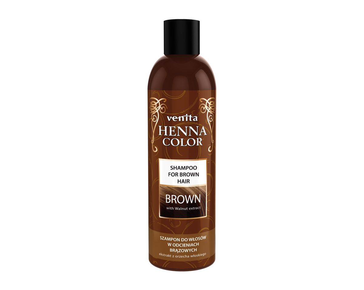 65341271621940295 Henna Color Brown szampon ziołowy do włosów w odcieniach brązowych 250ml - obrazek 1