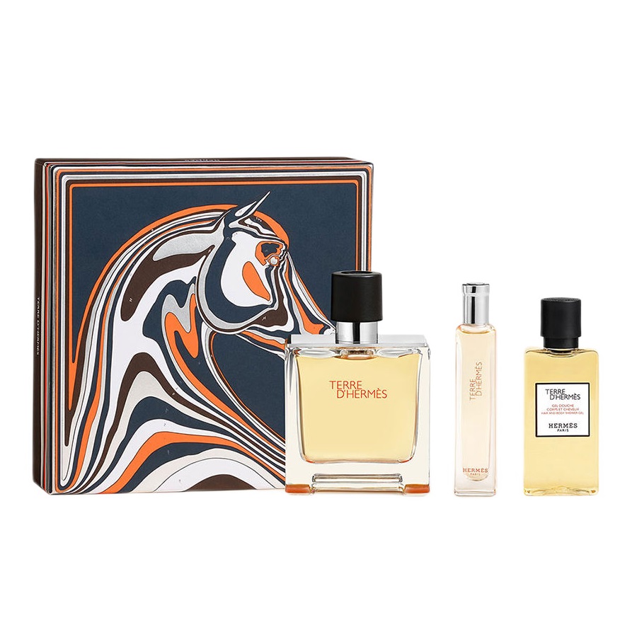 65465581757486342 Terre D'Hermes zestaw perfumy spray 75ml + perfumy spray 15ml + żel pod prysznic 40ml - obrazek 1