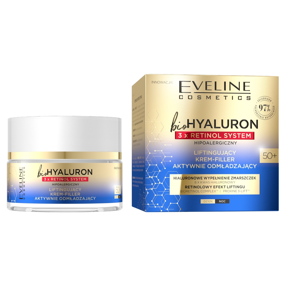 65821901698673844 BioHyaluron 3 x Retinol liftingujący krem-filler aktywnie odmładzający 50+ 50ml - obrazek 1