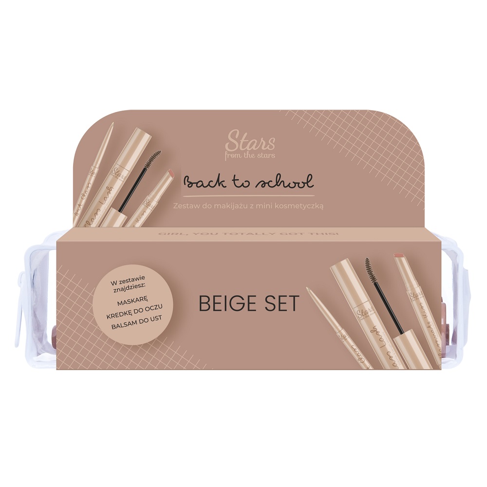 6586651725637961 Back To School zestaw do makijażu z mini kosmetyczką 02 Beige - obrazek 1