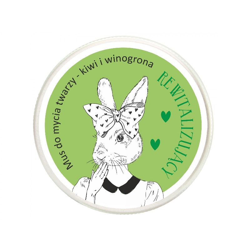 66094341650984136 Króliczka mus do mycia twarzy Kiwi i Winogrona 100ml - obrazek 1