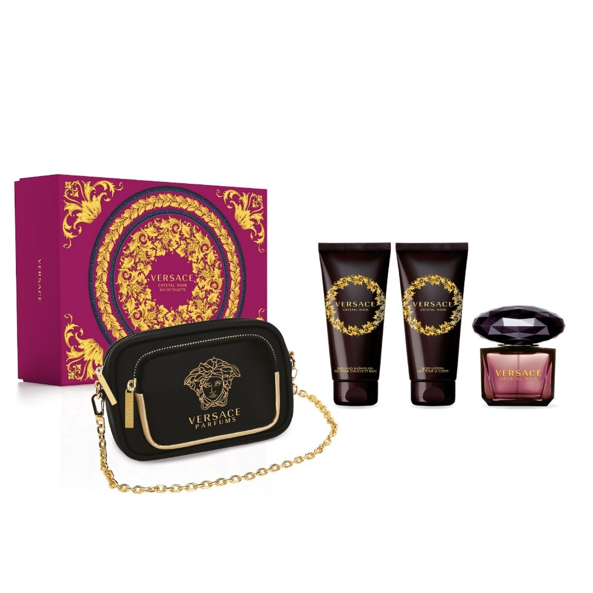 66452731665151185 Crystal Noir zestaw woda toaletowa spray 90ml + balsam do ciała 100ml + żel pod prysznic 100ml + torebka - obrazek 1