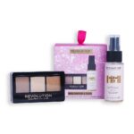 Mini Contour & Glow zestaw rozświetlający spray utrwalający 30ml + paletka do konturowania twarzy 3x1.05g