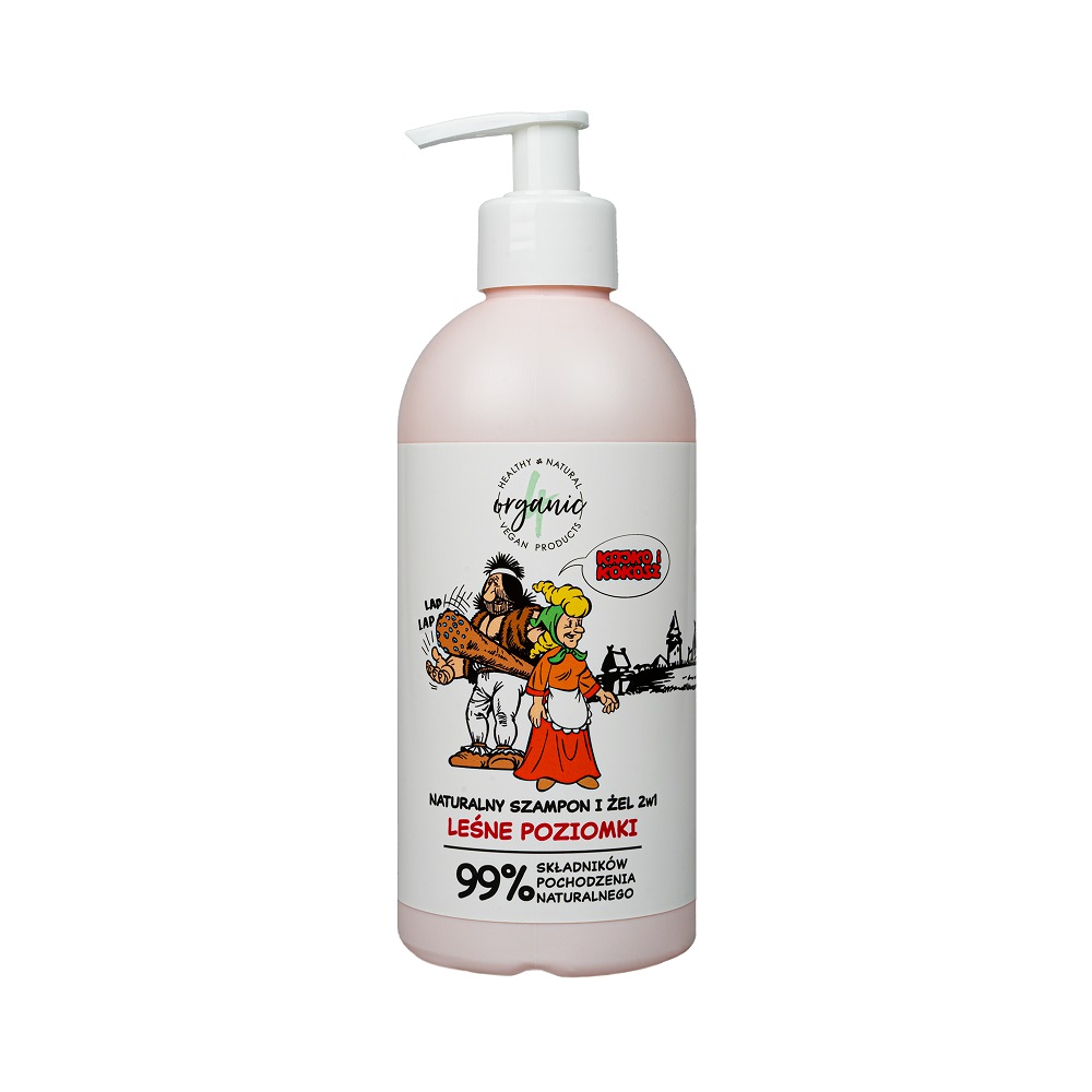 66676591632109257 Kajko i Kokosz naturalny szampon i żel do mycia dla dzieci 2w1 Leśne Poziomki 350ml - obrazek 1