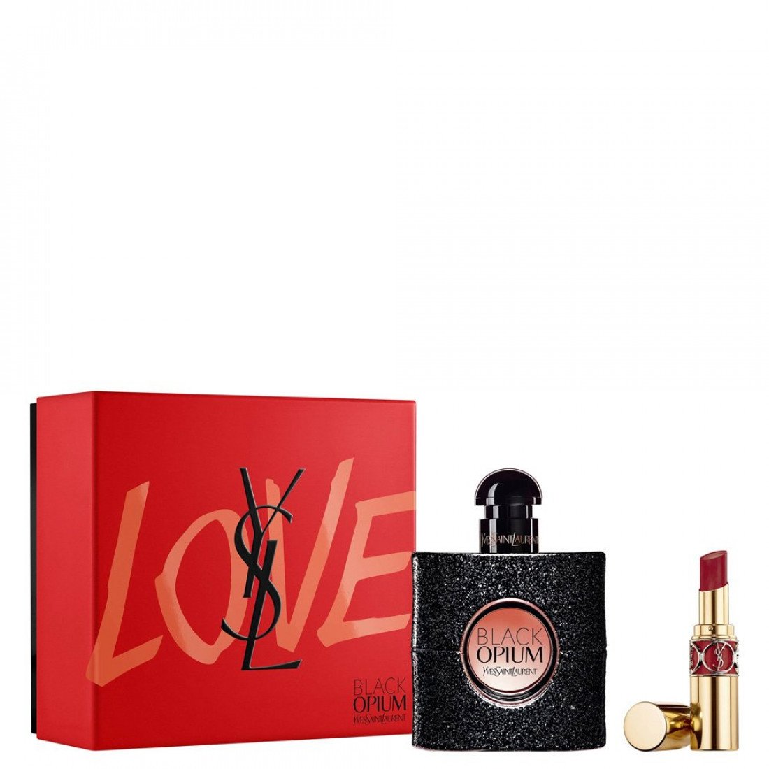 66732461663335401 Black Opium Pour Femme zestaw woda perfumowana spray 50ml + Rouge Volupte Shine pomadka do ust No.83 3.2g - obrazek 1