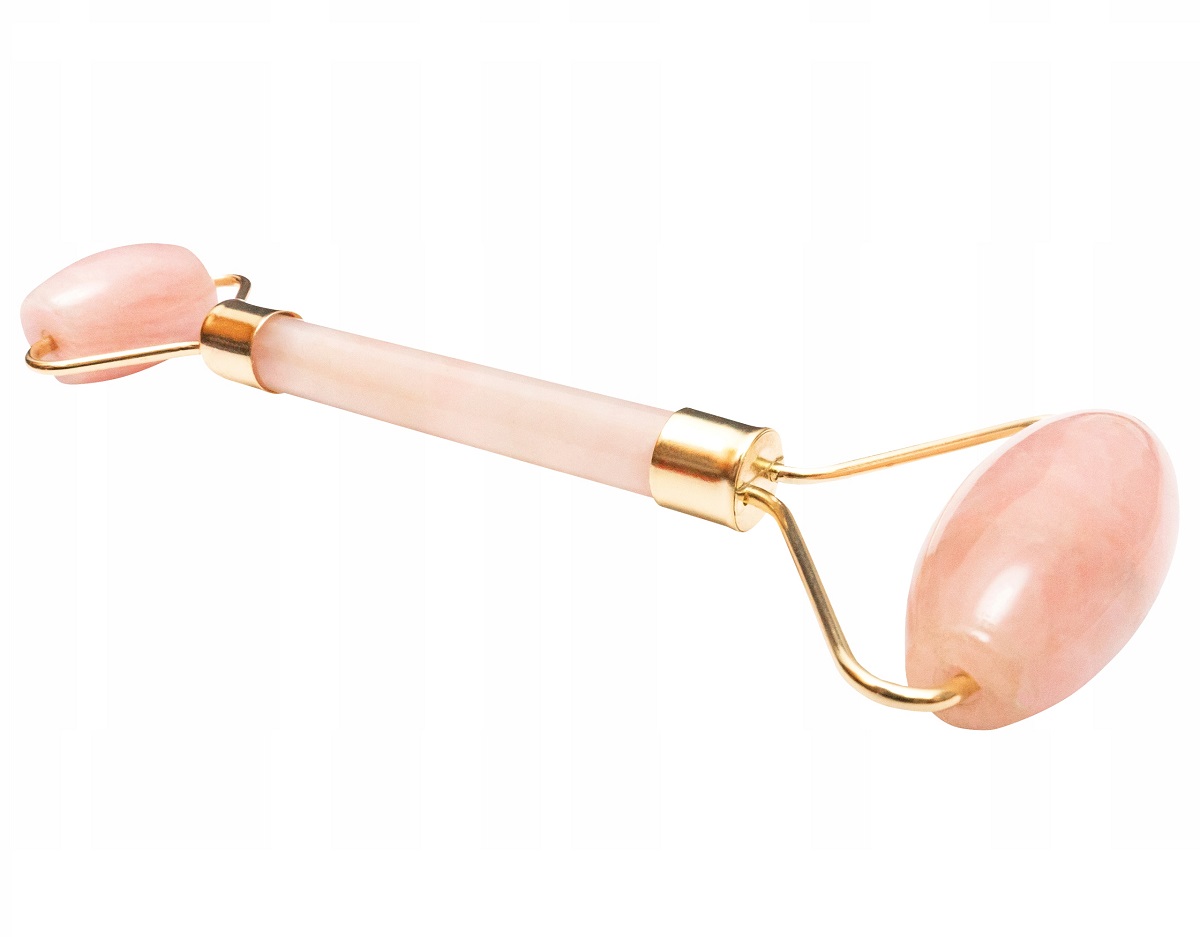 66770641596027777 Gua Sha Roller wałek do masażu twarzy wykonany z kwarcu różowego - obrazek 1