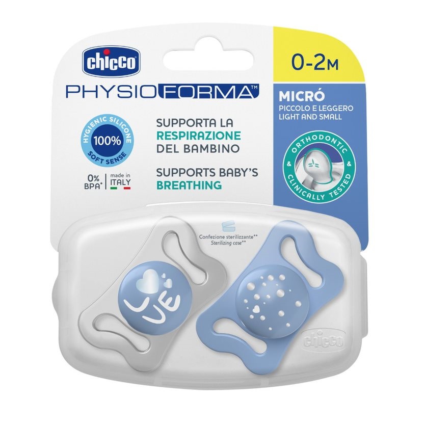 66911311675943846 PhysioForma silikonowy smoczek do uspokajania Micro 0-2m+ Niebieski 2szt. - obrazek 1