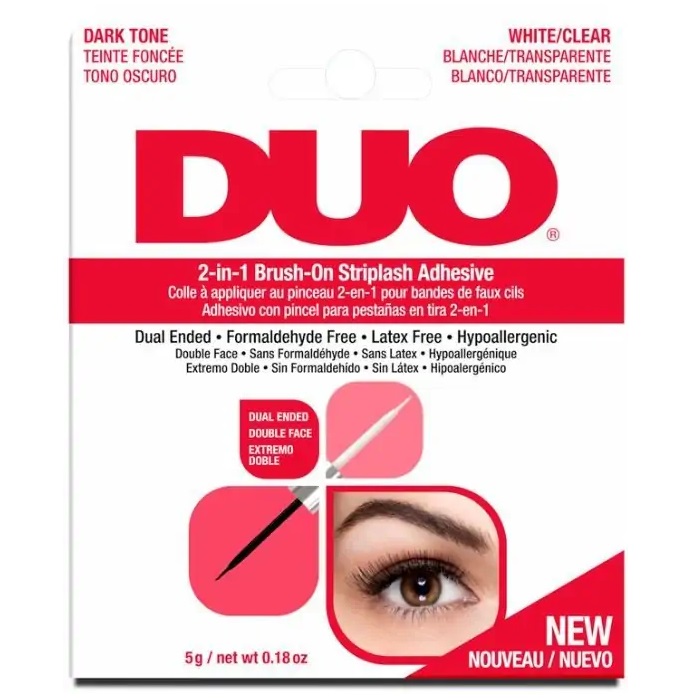 66979971684326827 Duo 2-in-1 Brush-On Striplash Adhesive klej do rzęs Dark and Clear 5g - obrazek 1